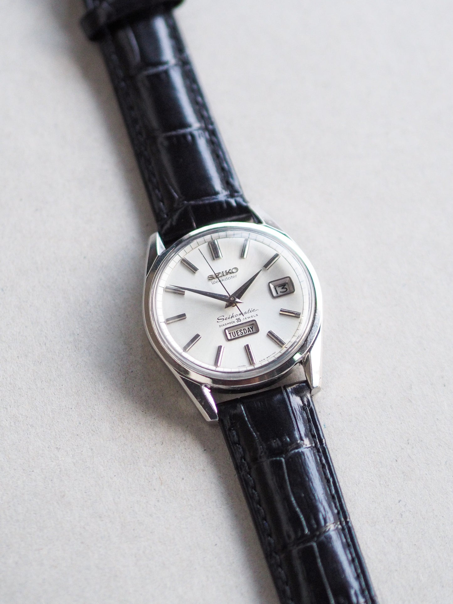 Seiko Seikomatic 6218-8971 Weekdater Silver Sunburst Dial