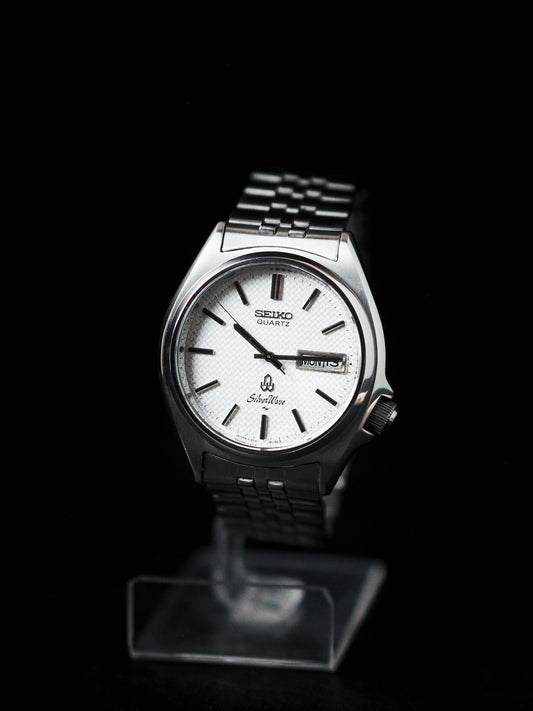 Seiko Quartz 4336-8090 Silverwave White Waffle Dial
