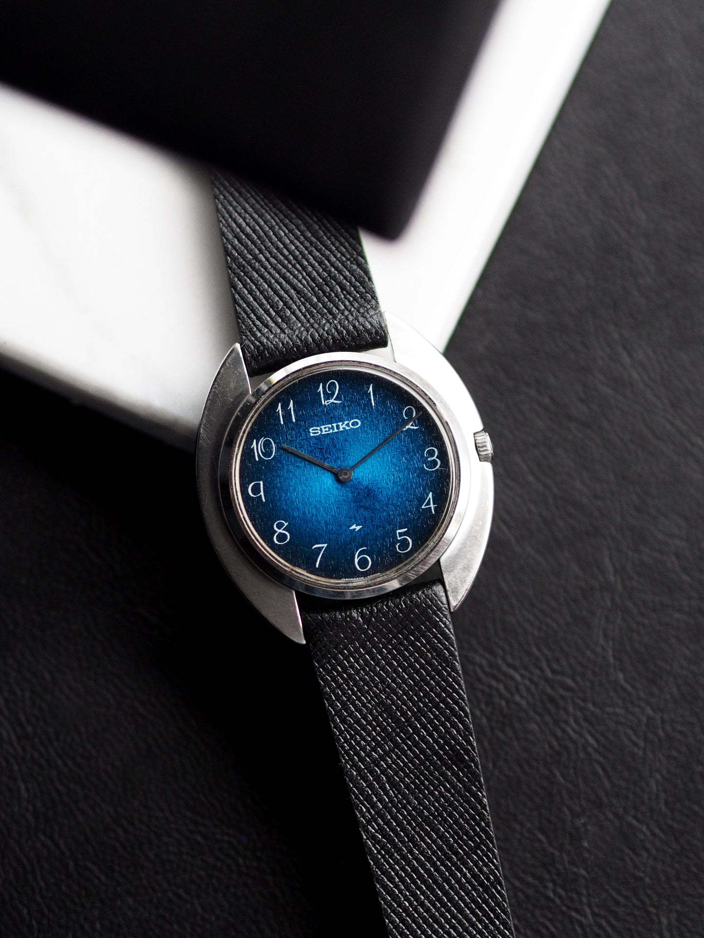 Seiko Chariot 2220-0270 Hi Beat Electric Wave Radiant Blue Breguet Dial