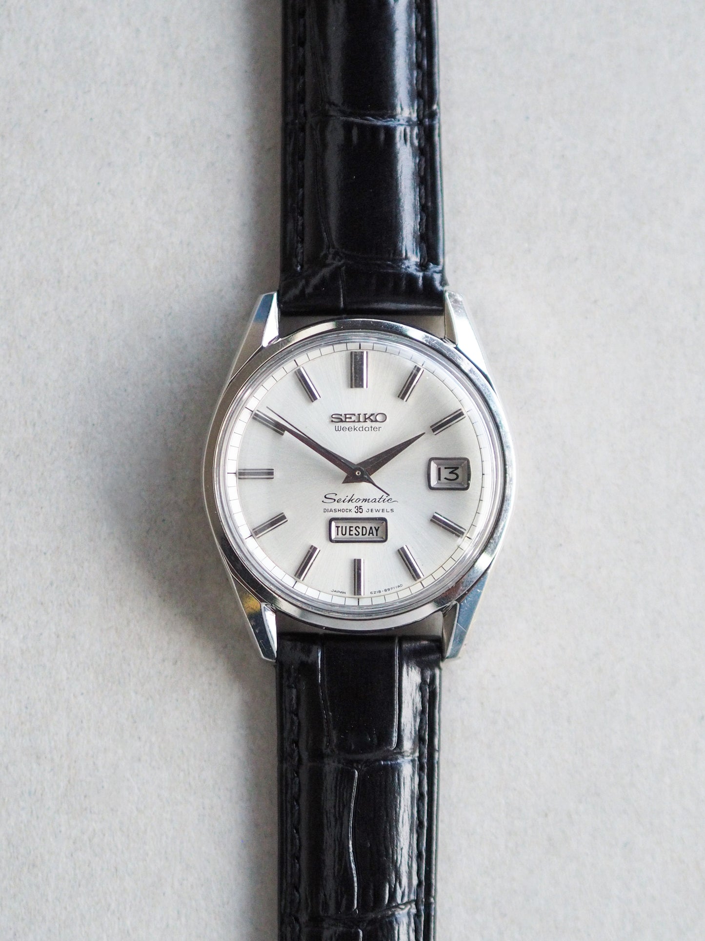 Seiko Seikomatic 6218-8971 Weekdater Silver Sunburst Dial