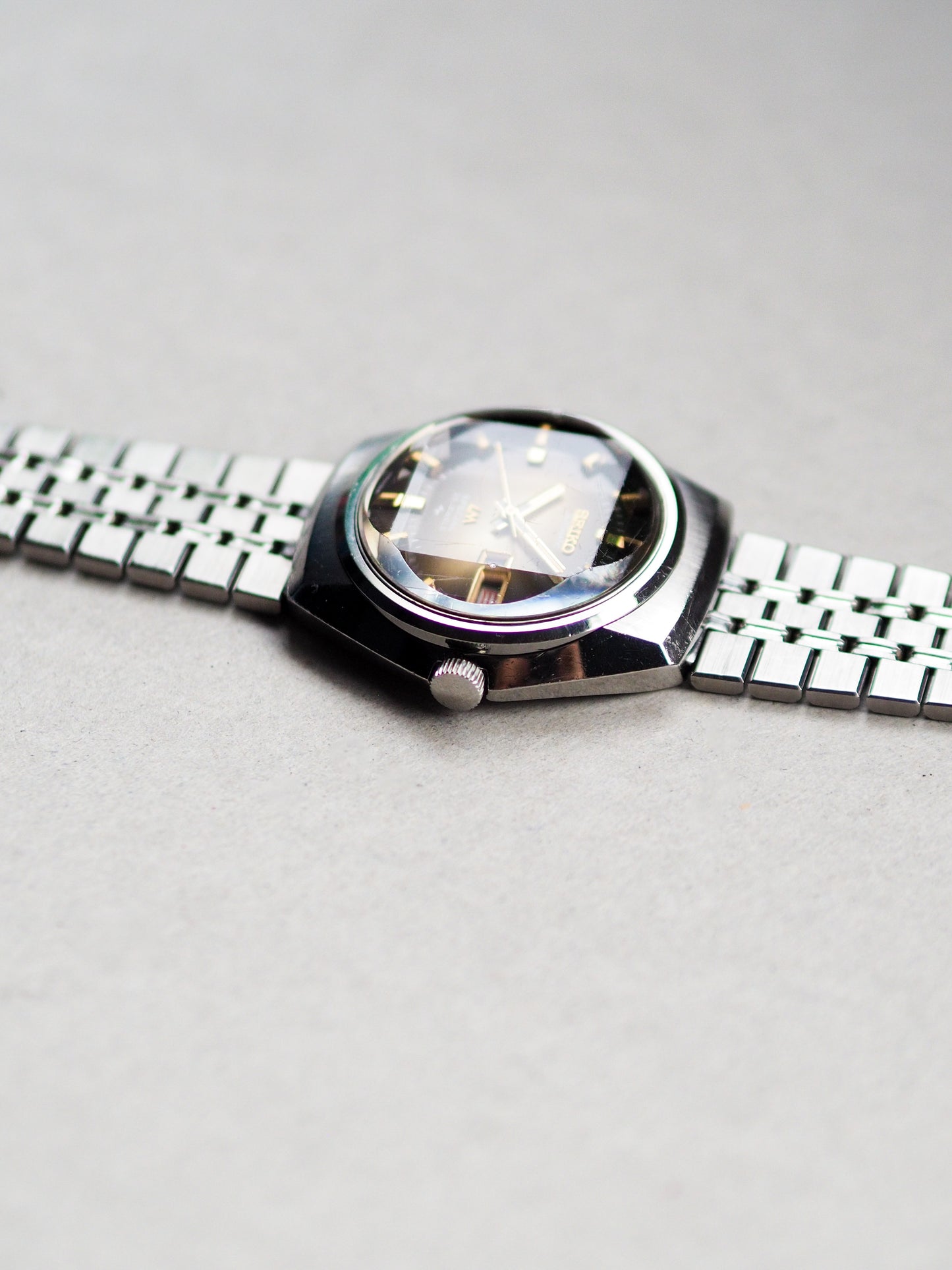 Seiko LM 5216-6020 Lord Matic Special Faceted Crystal Brown Sunburst Dial