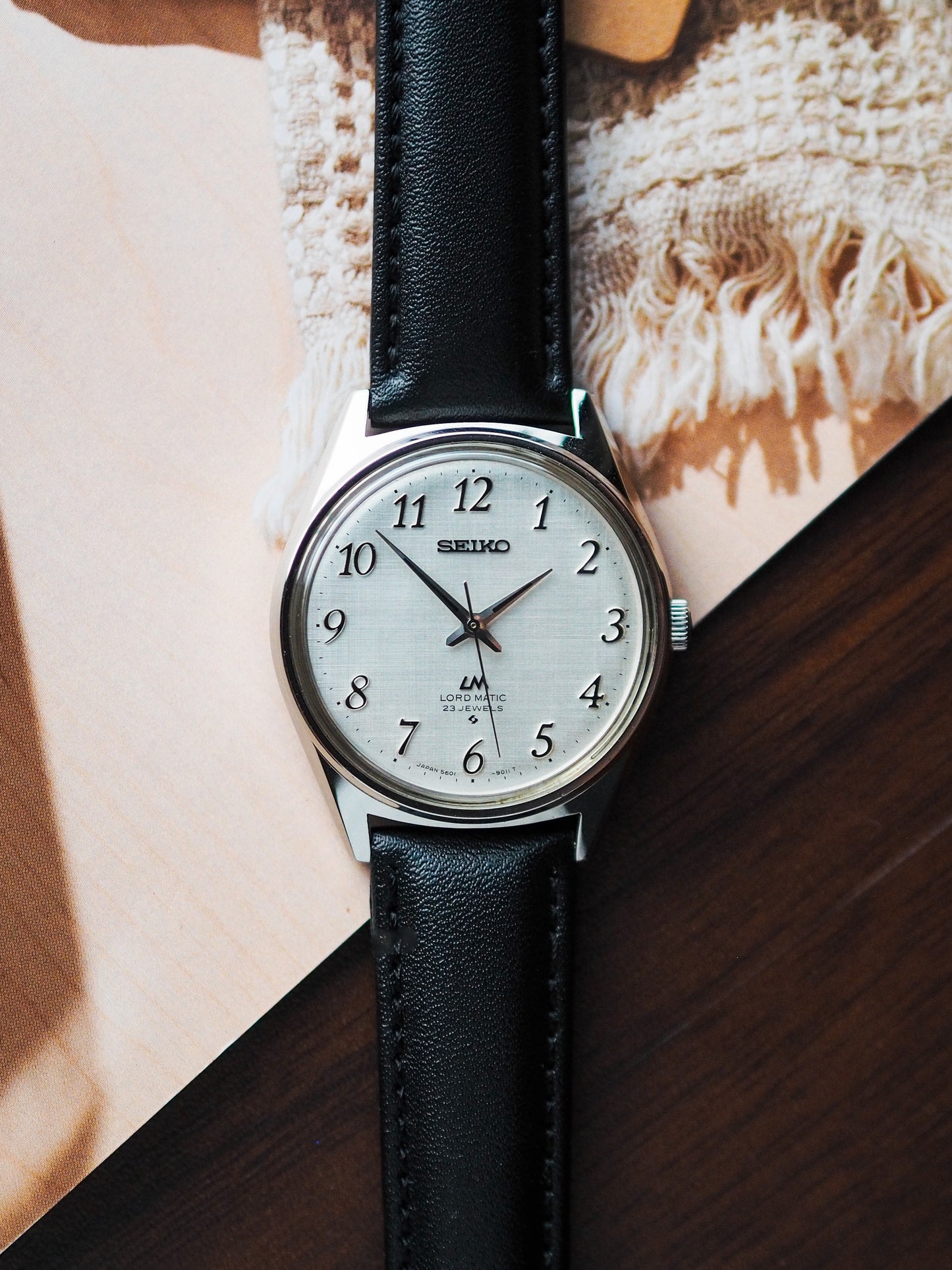 Seiko Lord Matic 5601-9000 Silver Linen Breguet Dial