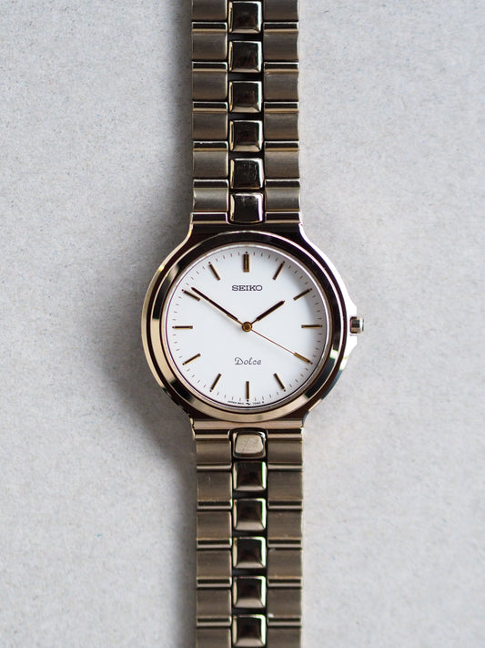 Seiko Dolce 8N41-7020 Tungsten Carbide White Textured Dial