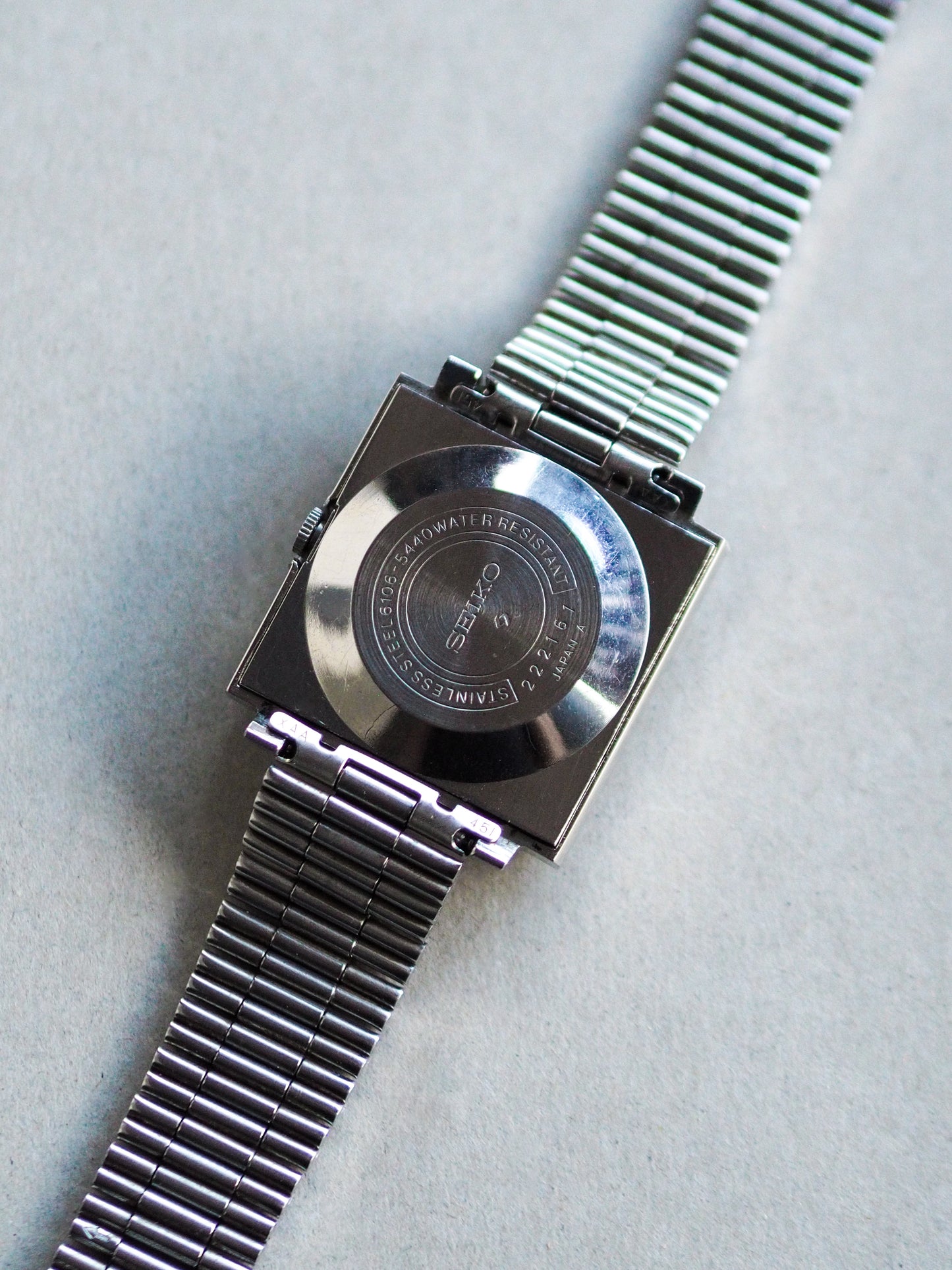 Seiko 5 Actus SS 6106-5440 TV Shape Dark Gray Linen Dial