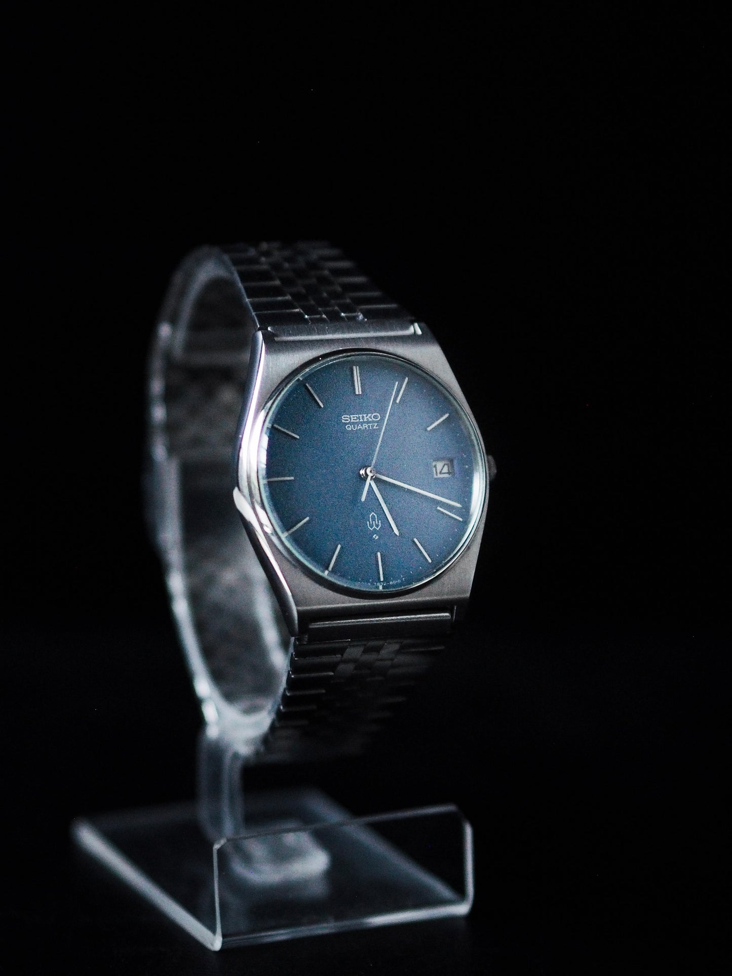 Seiko Quartz JDM 7832-8010 Cadran texturé sable bleu