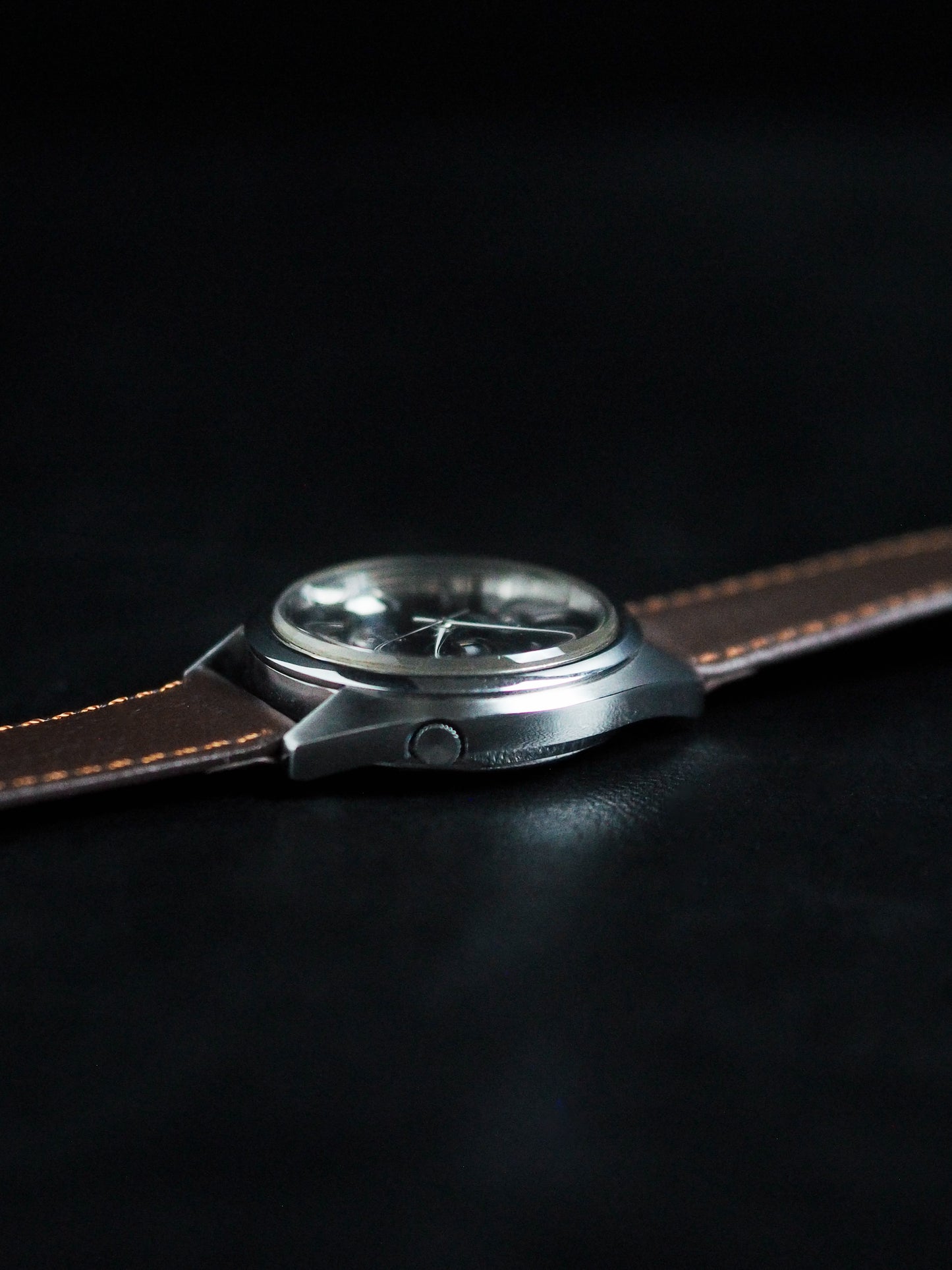 Seiko 5 Actus SS 6106-7480 JDM Black Sunburst Dial