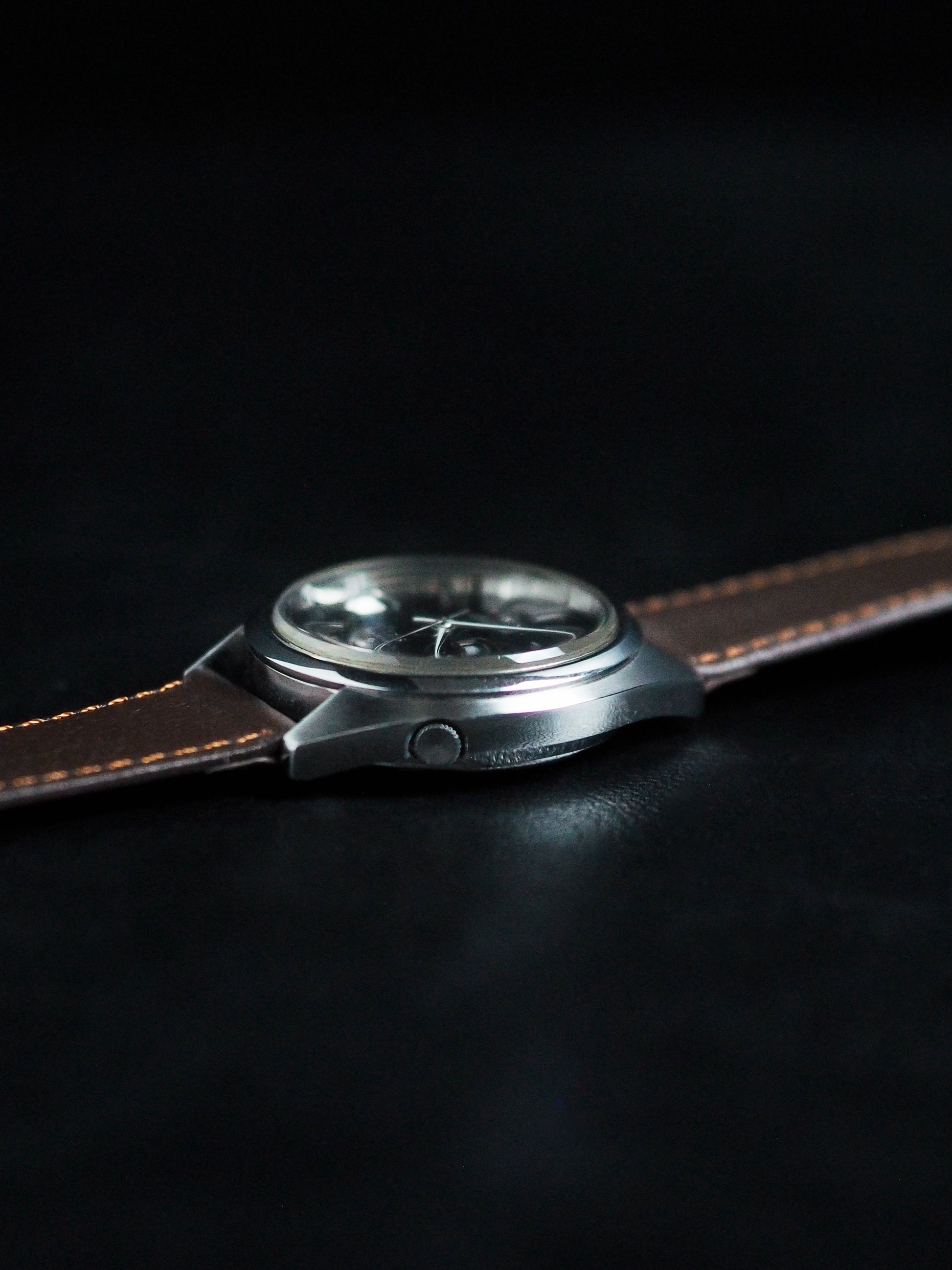 Seiko 5 Actus SS 6106-7480 JDM Black Sunburst Dial