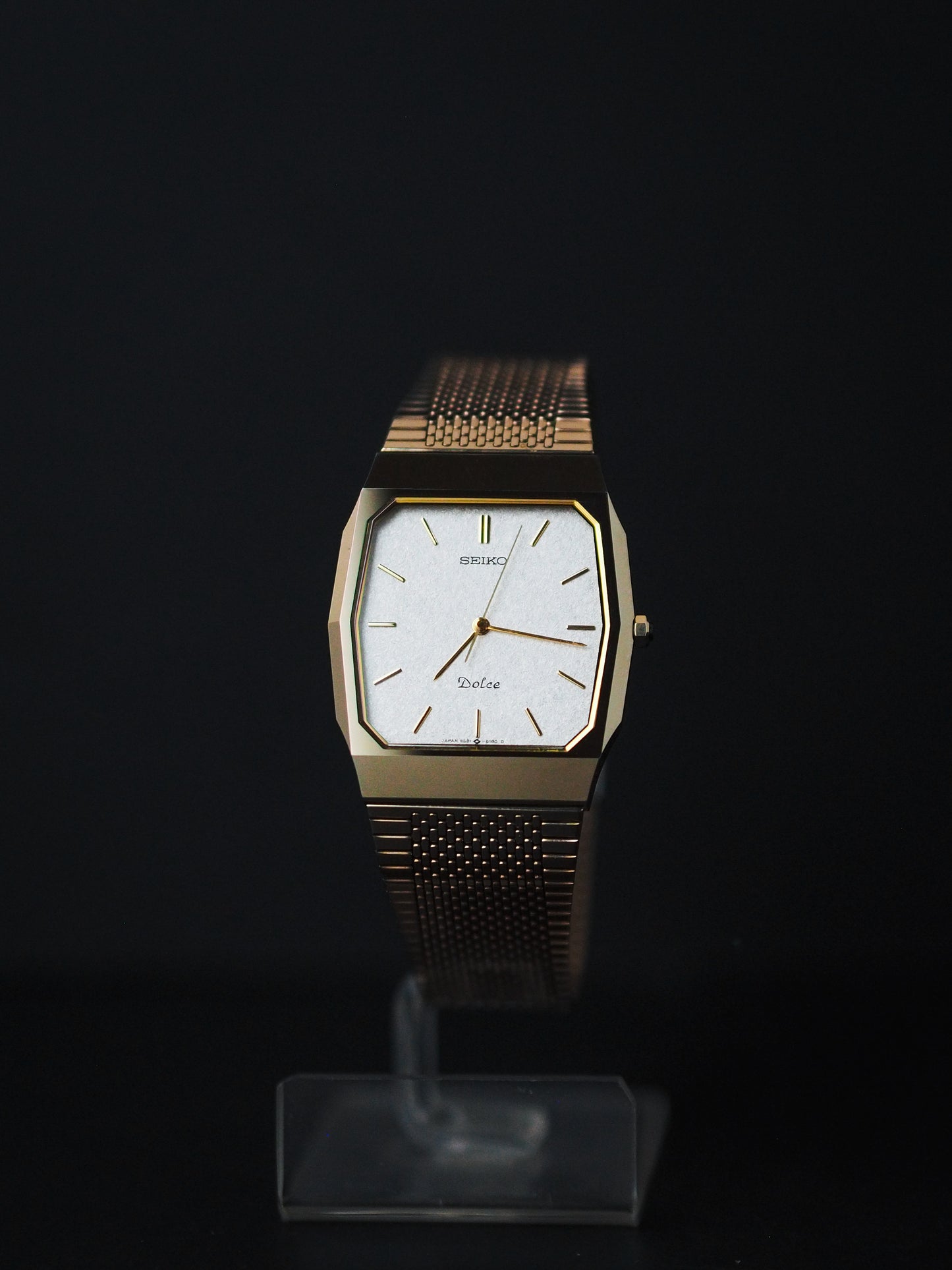 Seiko Dolce 9531-5150 Tungsten Carbide White Textured Dial