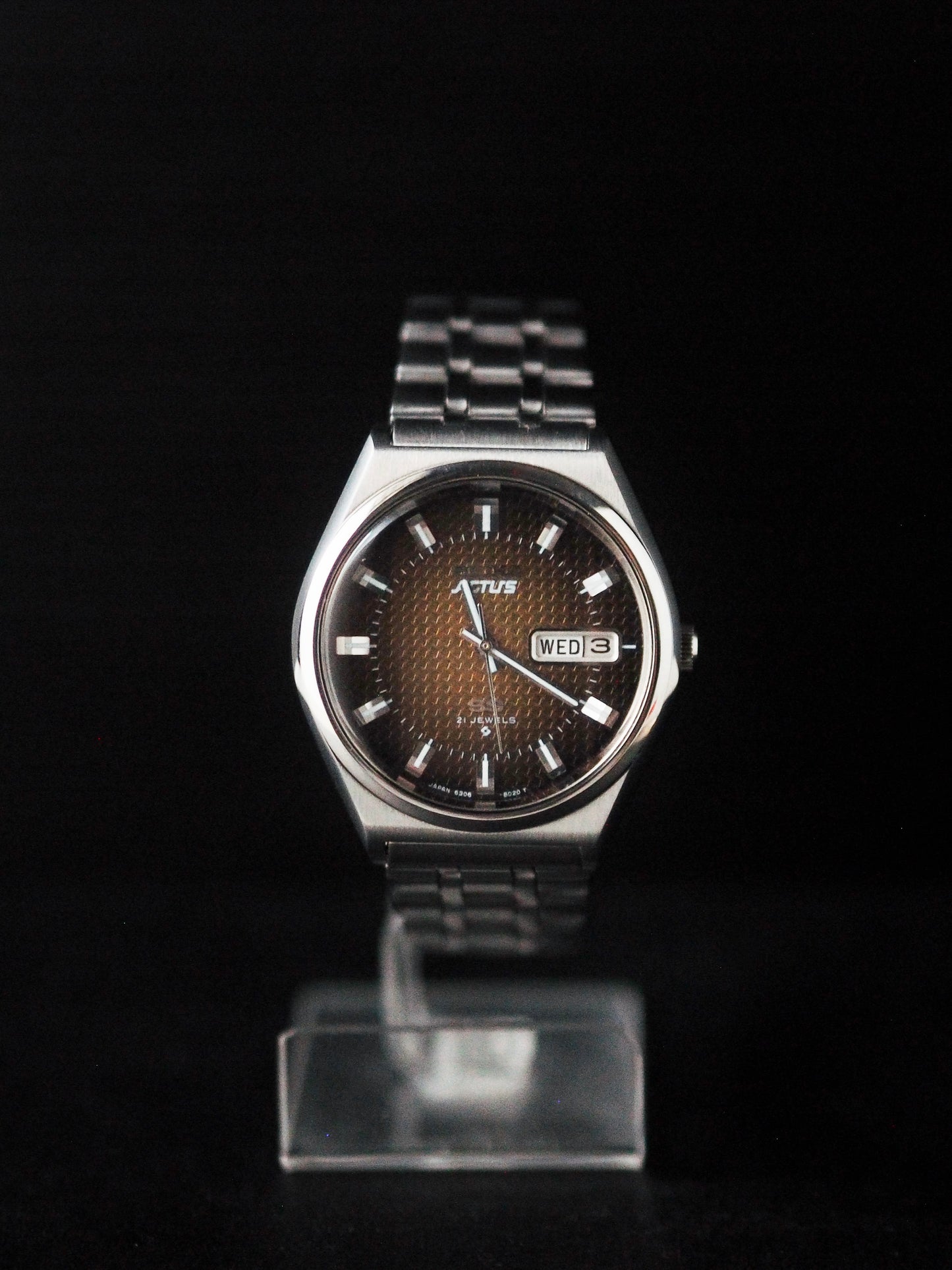 Seiko Actus SS 6306-8030 JDM Faceted Crystal Shuriken Brown Dial