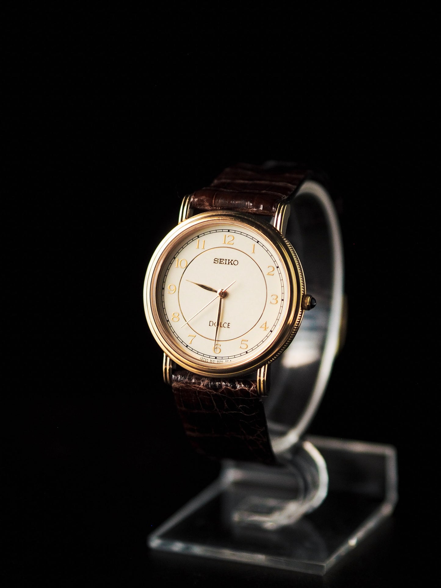 精工 Dolce 5E31-6F50 装饰艺术 金色 白色表盘