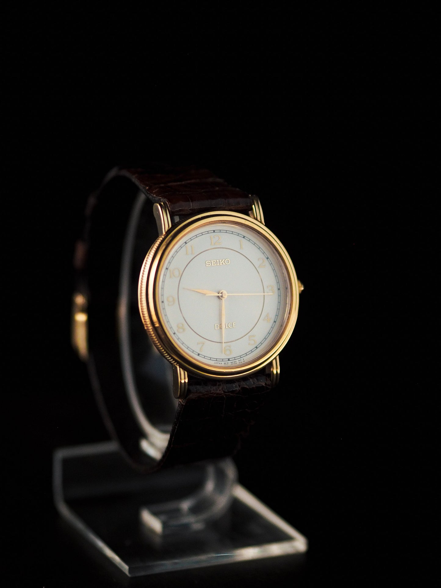 精工 Dolce 5E31-6F50 装饰艺术 金色 白色表盘