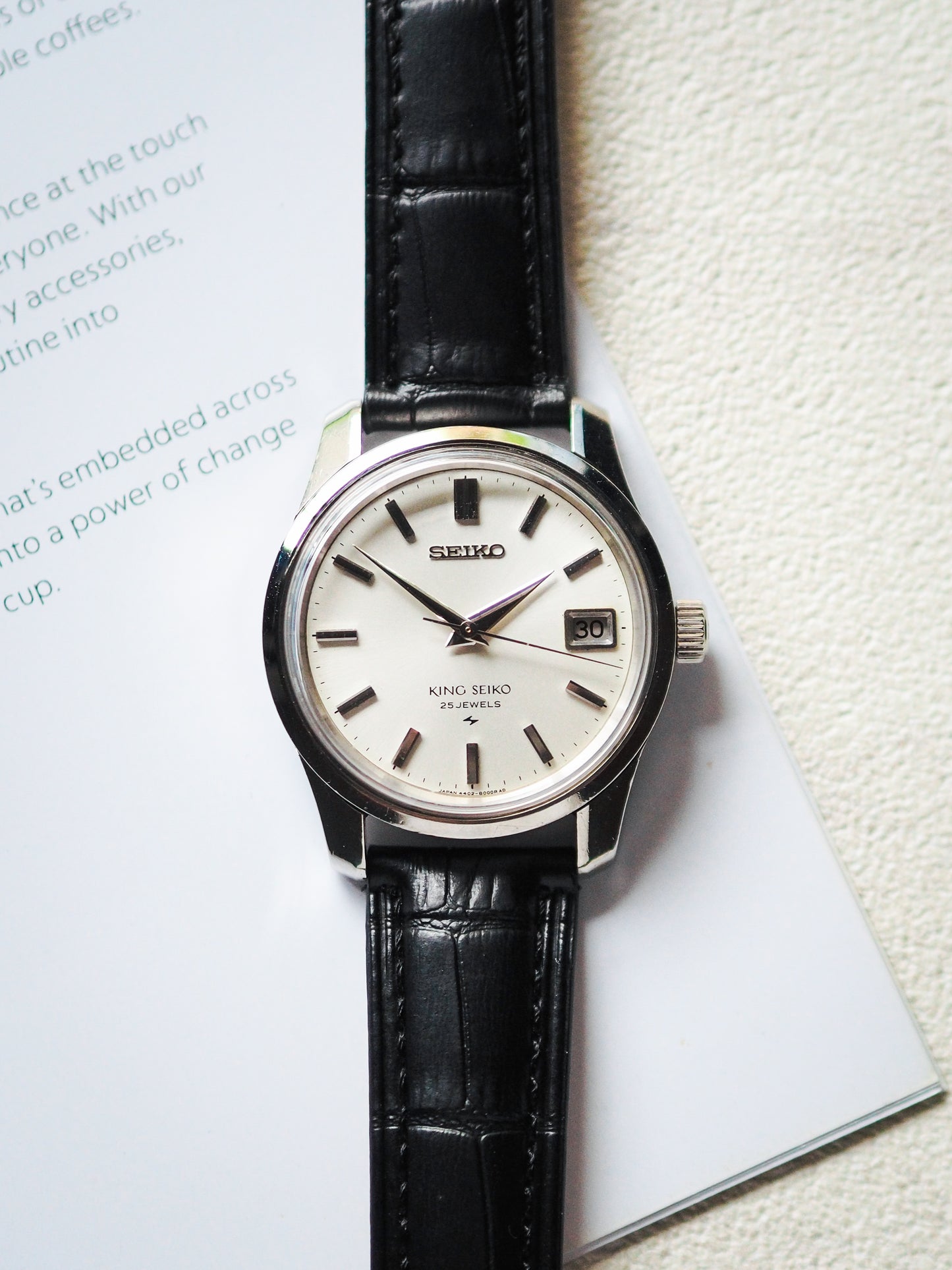 Seiko 44KS King Seiko 4402-8000 Silver Sunburst Dial