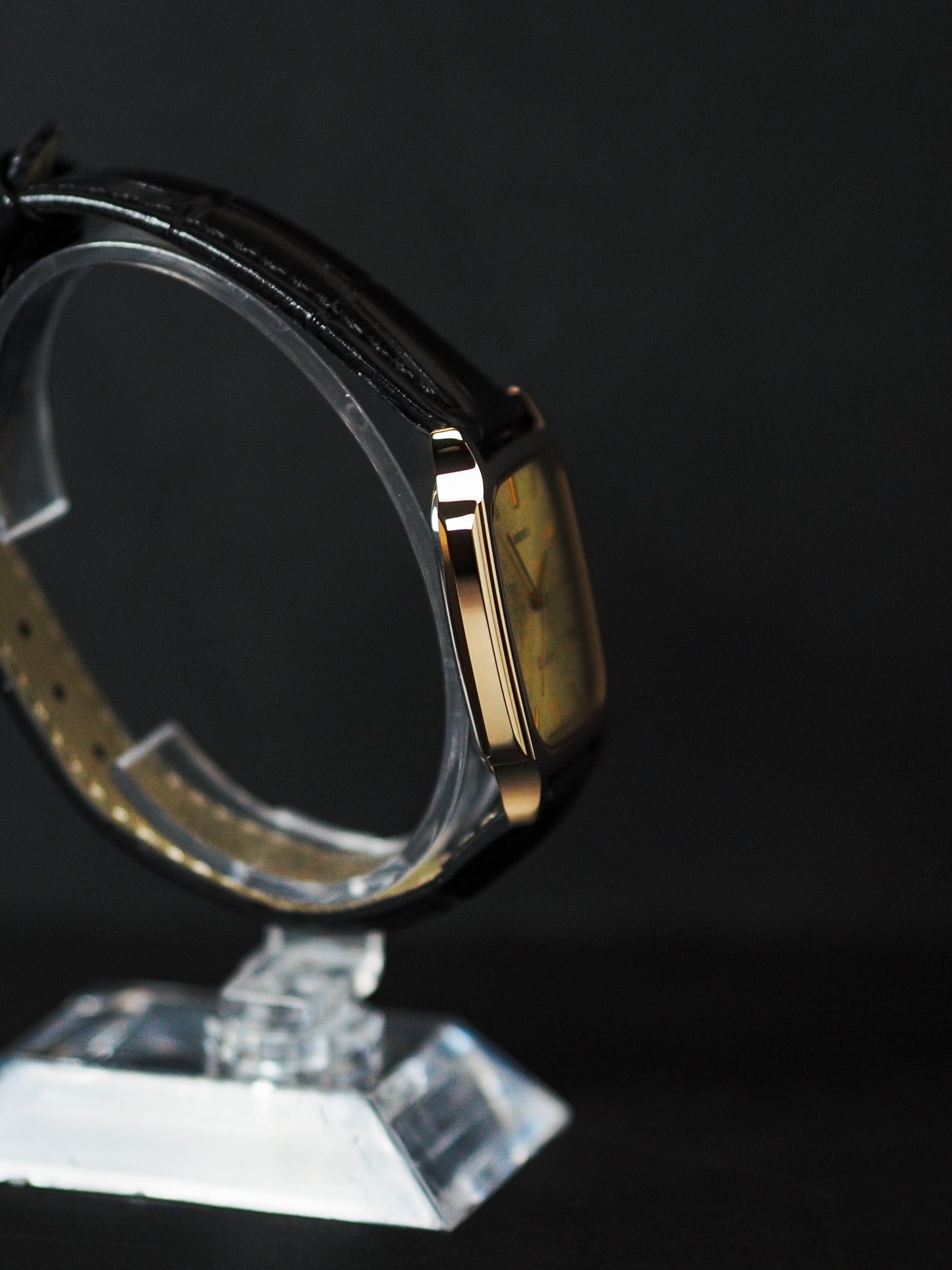 Seiko Dolce 8N41-5070 Tank Tungsten Carbide Gold Brushed Dial