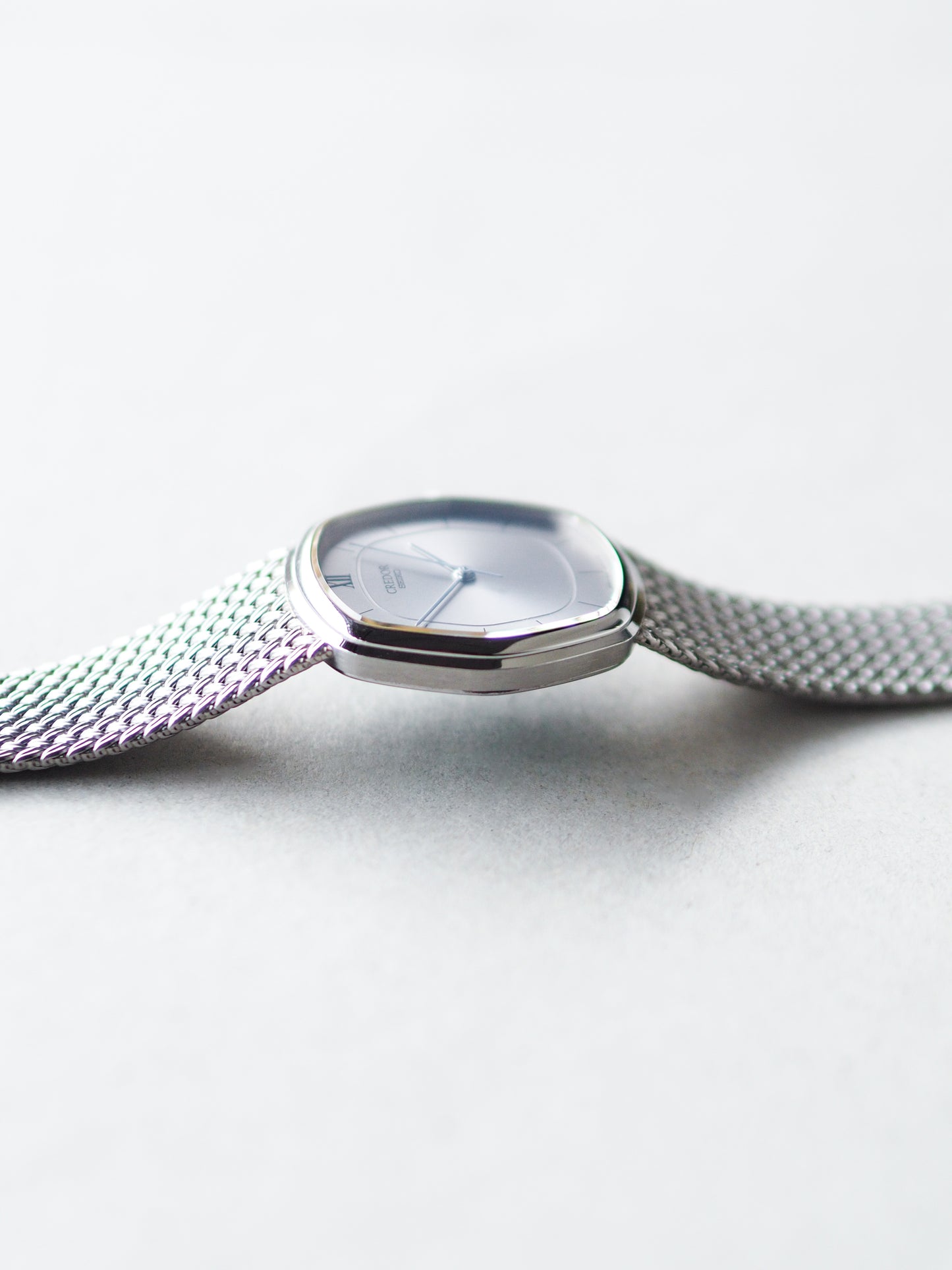 Credor Seiko 5931-5230 Hexagon Silver Sunburst Dial