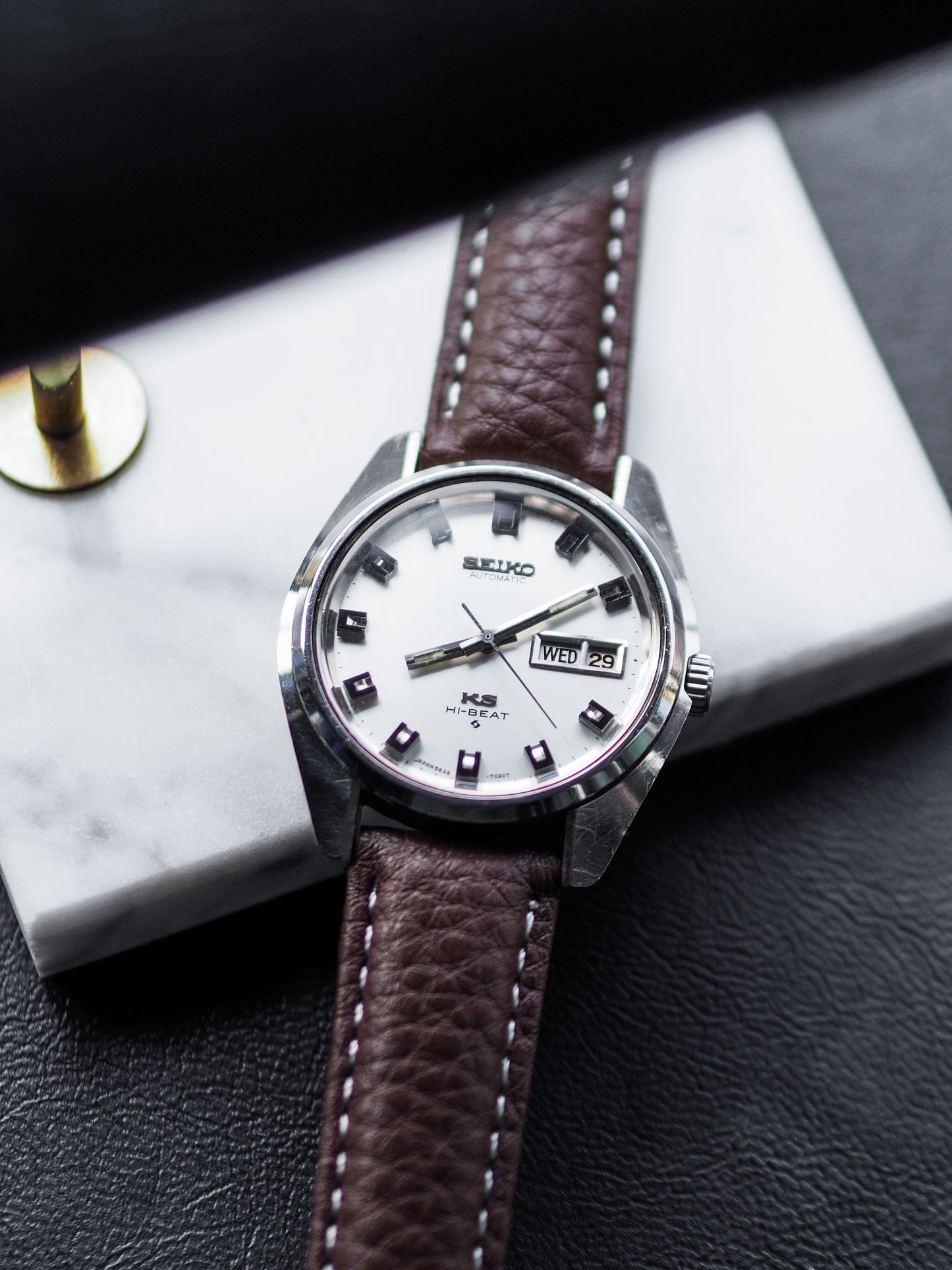Seiko 56KS King Seiko 5626-7000 Hi-Beat White Sunburst Dial