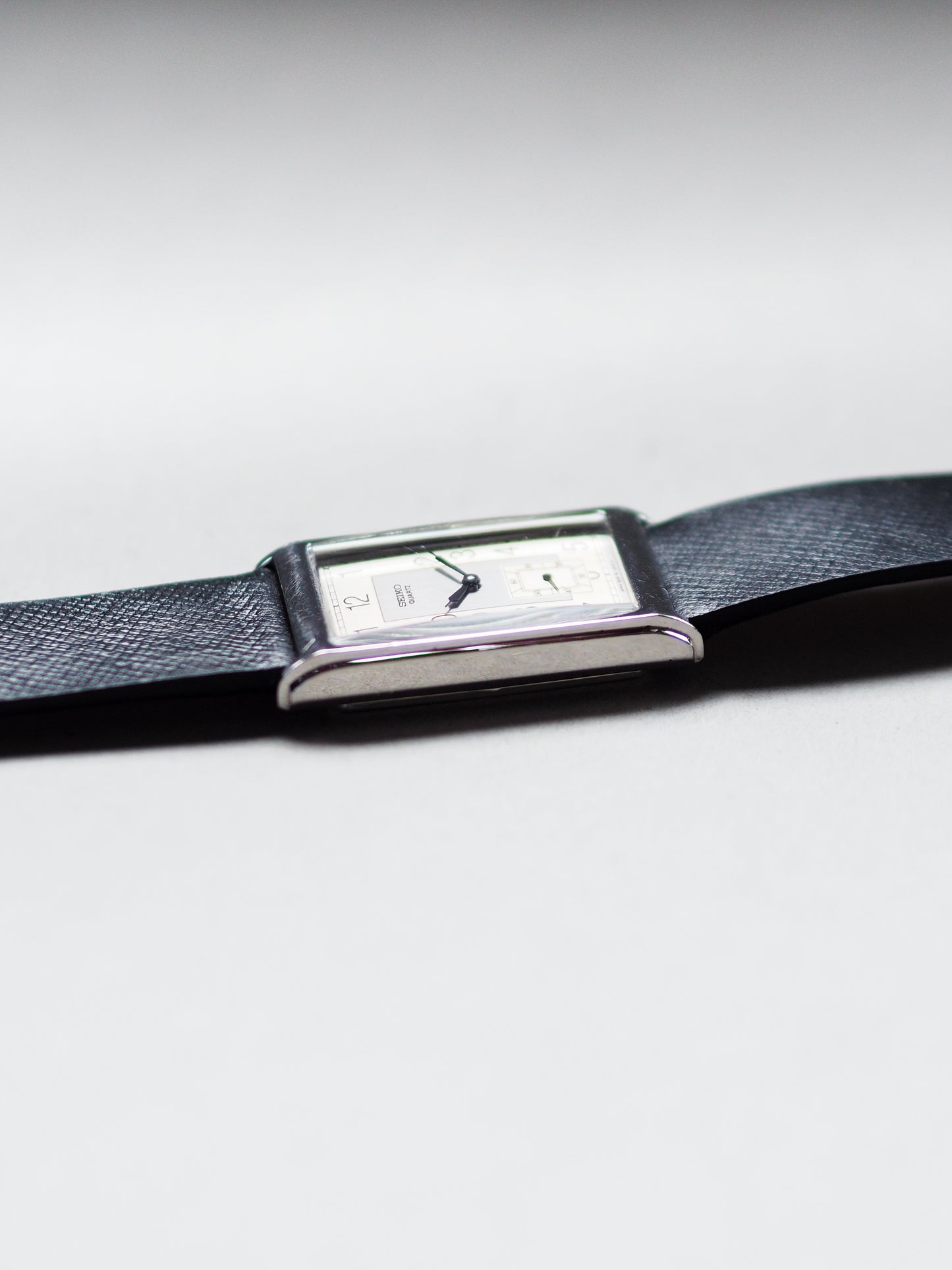 Seiko Quartz 2628-5120 Tank PDP Case Sub-second Silver Dial