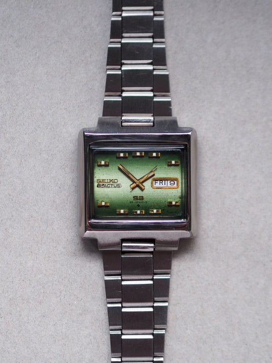 Seiko 5 Actus SS 6106-5530 TV Shape Green Gradient Dial