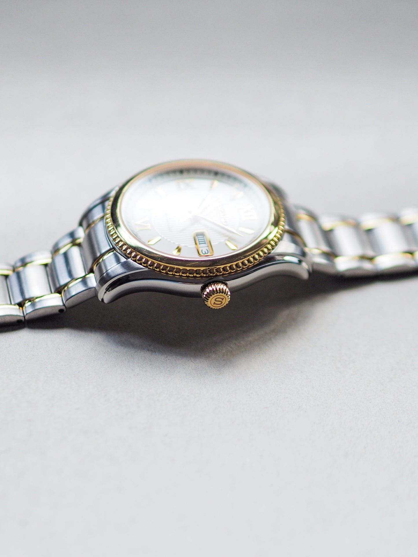 Seiko Superior SKZ314 7S36-0450 Two Tone White Dial