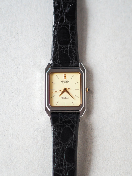 Seiko Dolce 7731-5070 Tank SHA Stepped Case Champagne Dial