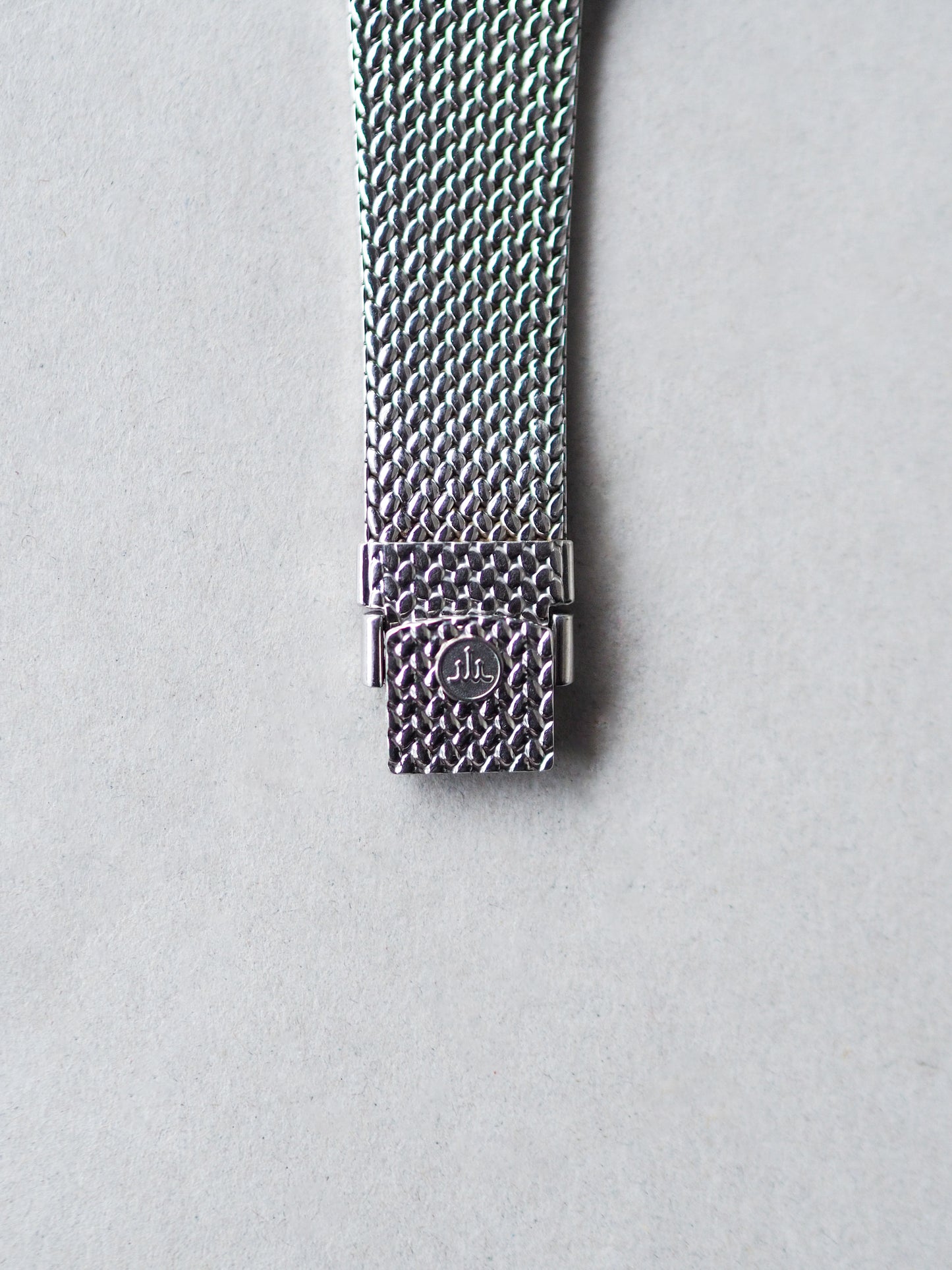 Credor 2F70-5330 Tank Stainless Steel Woven Bracelet Black Dial