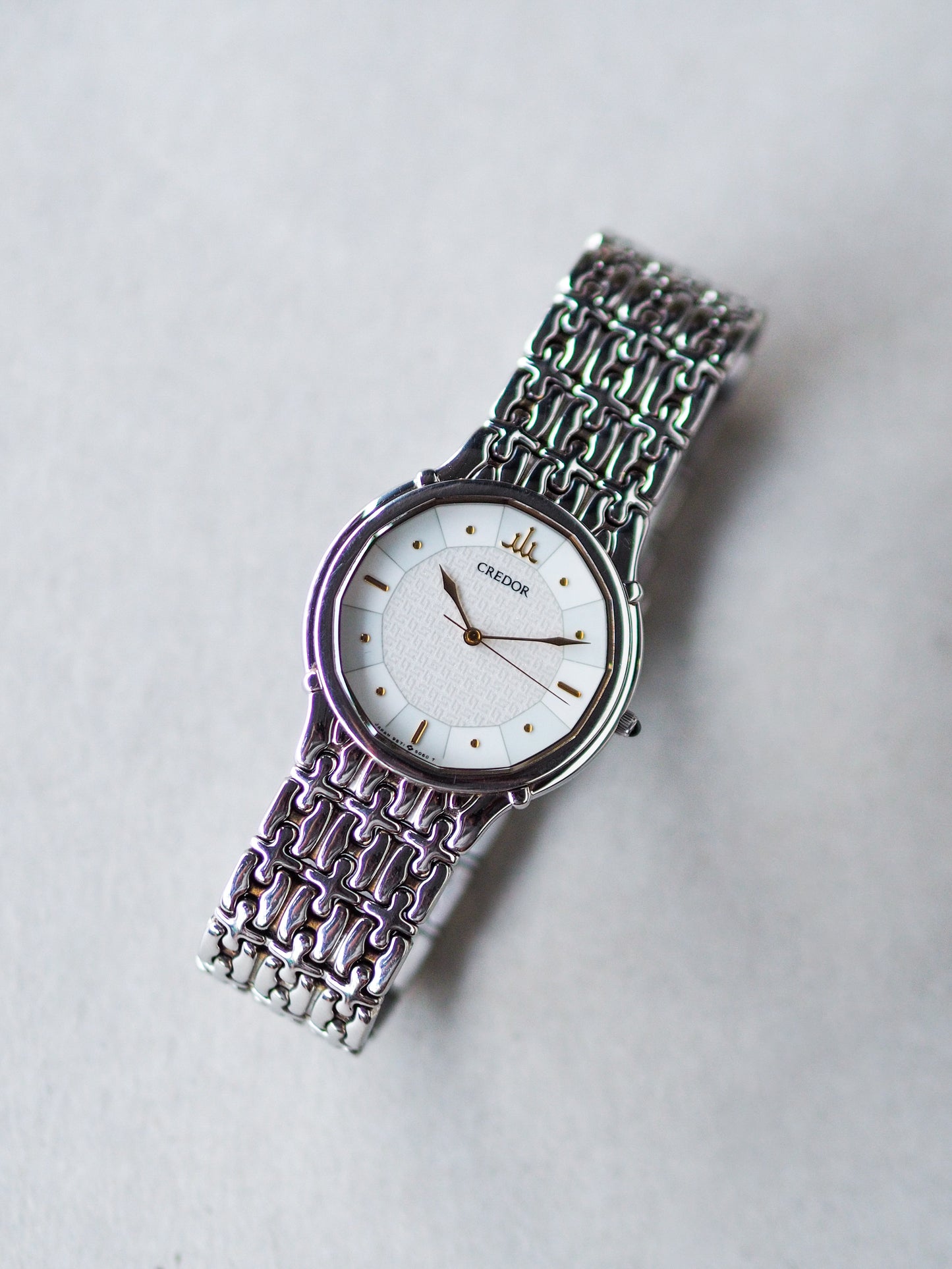 Credor 9571-5050 Quartz Piepan White Textured Dial