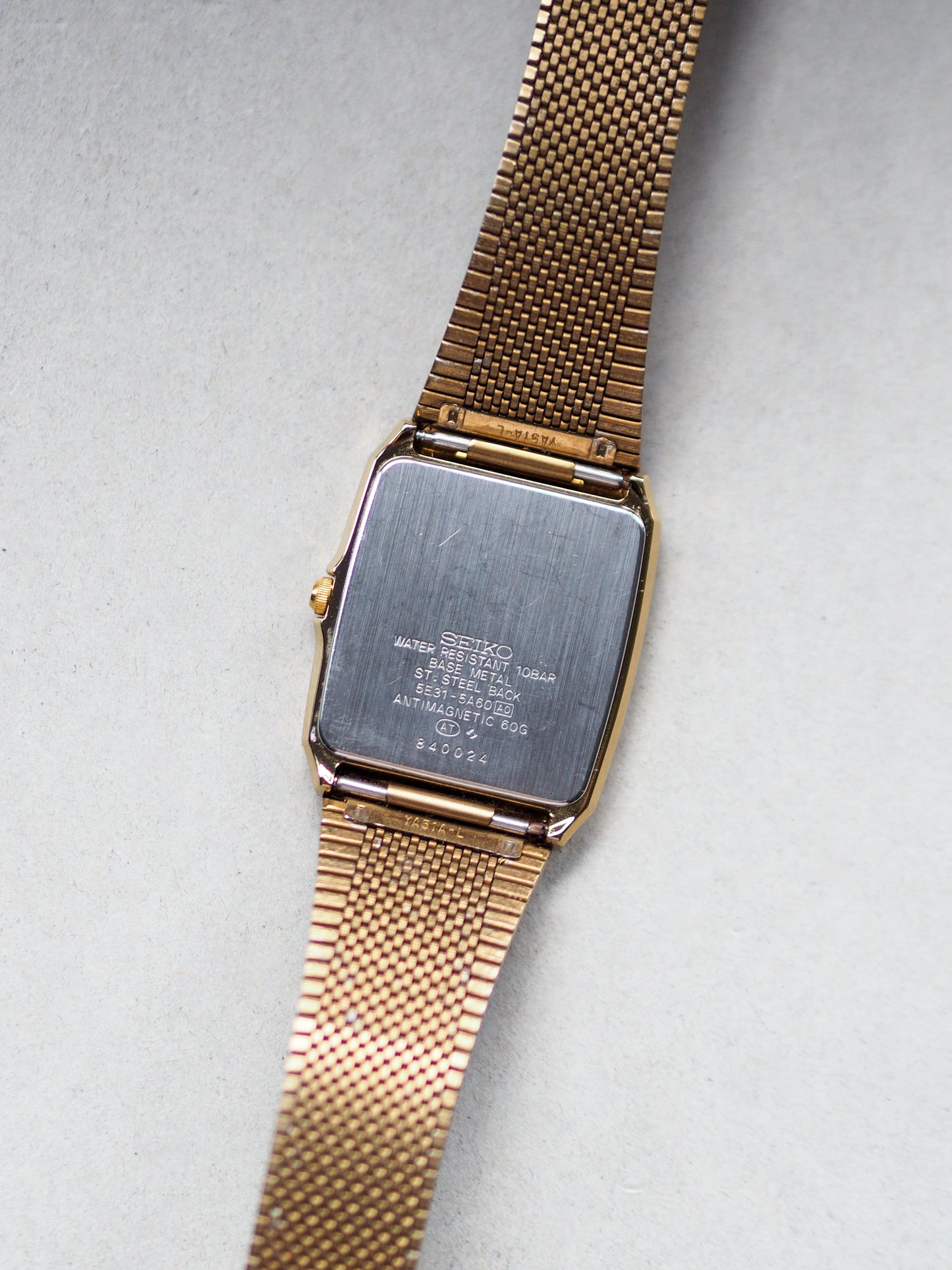 Seiko Spirit 5E31-5A60 Quartz JDM Tank Champagne Dial