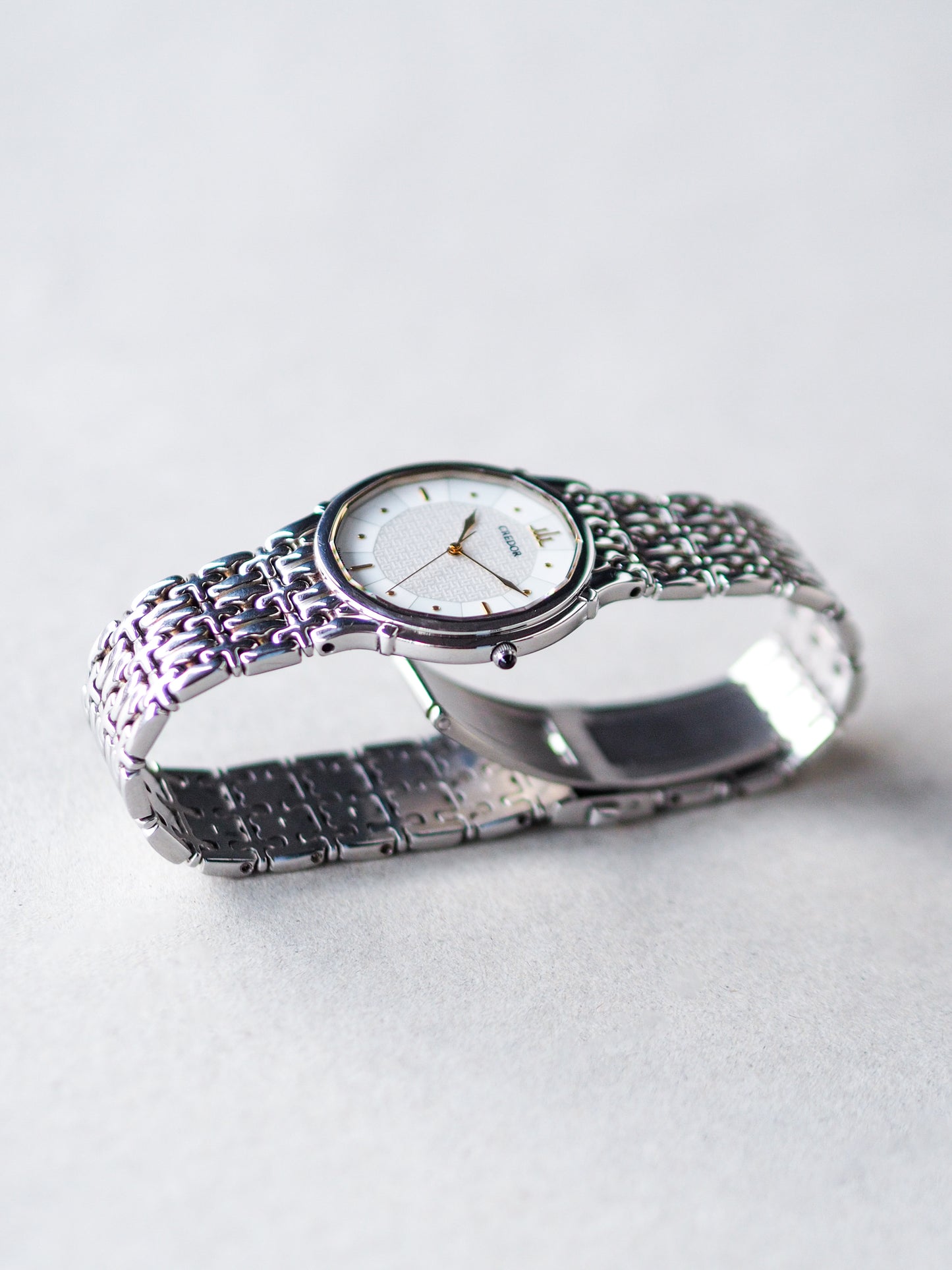 Credor 9571-5050 Quartz Piepan White Textured Dial