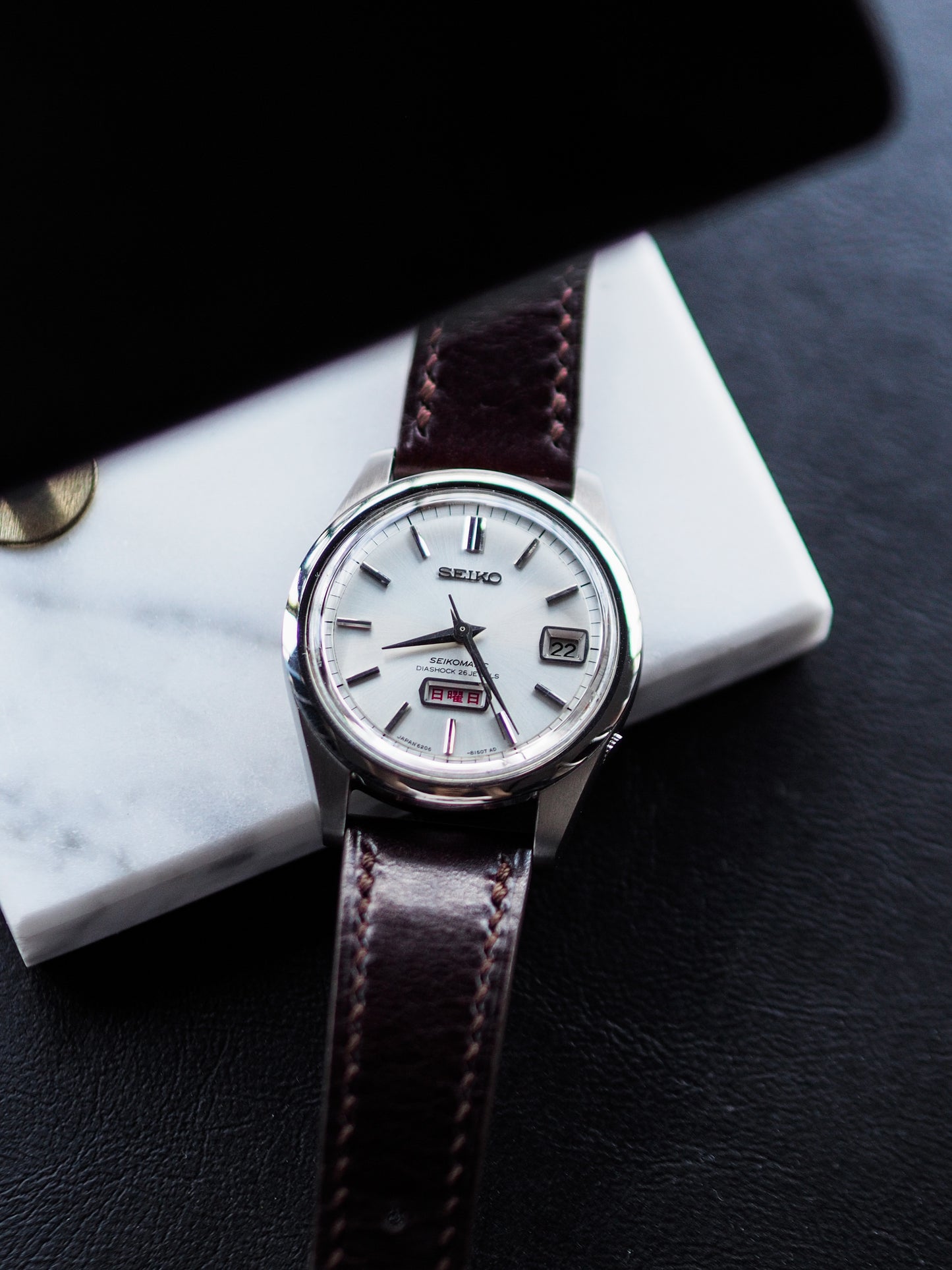 Seiko Seikomatic 6206-8130 Weekdater Kanji Day Silver Sunburst Dial
