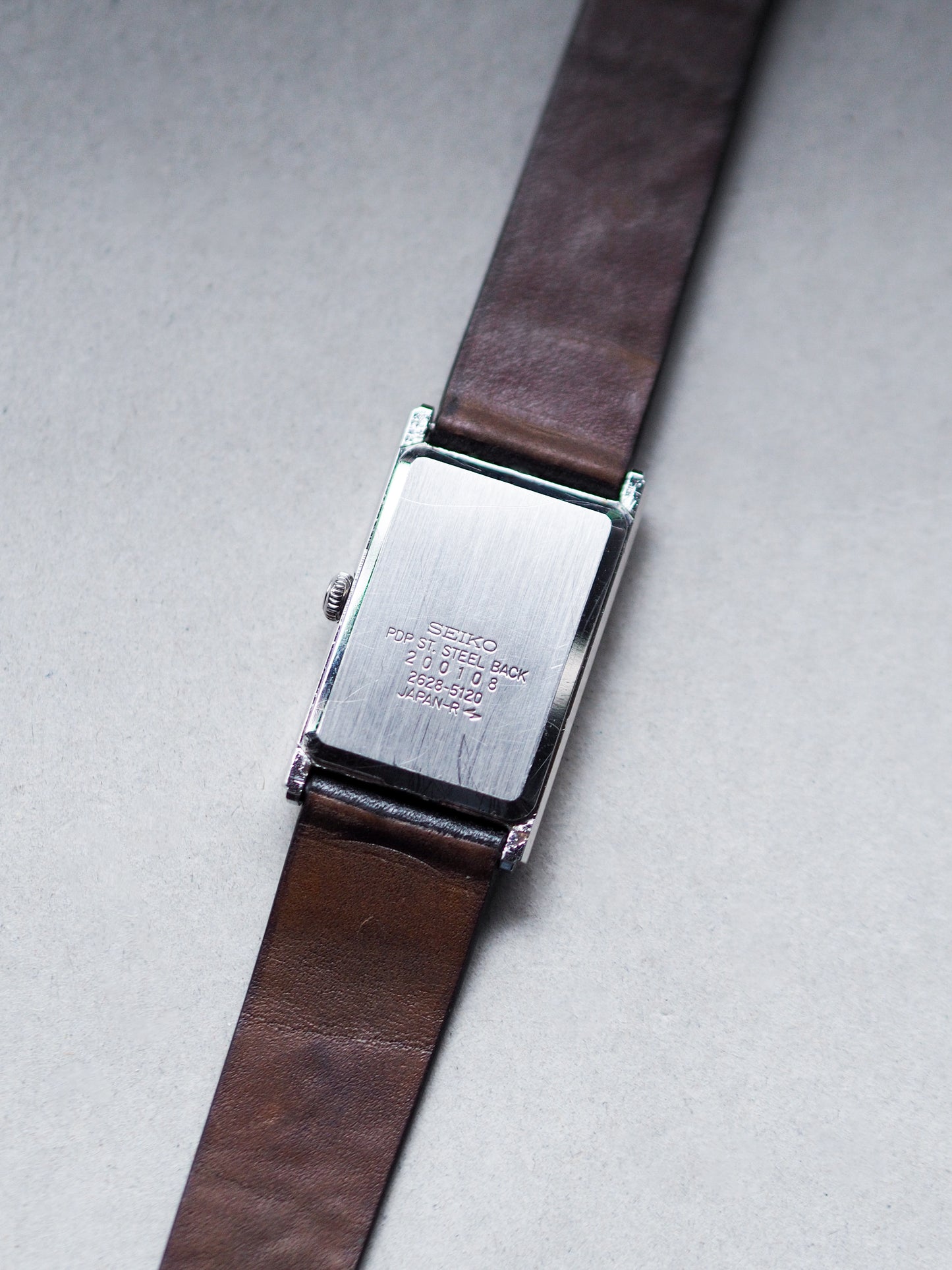 Seiko Quartz 2628-5120 Tank PDP Case Sub-second Silver Dial