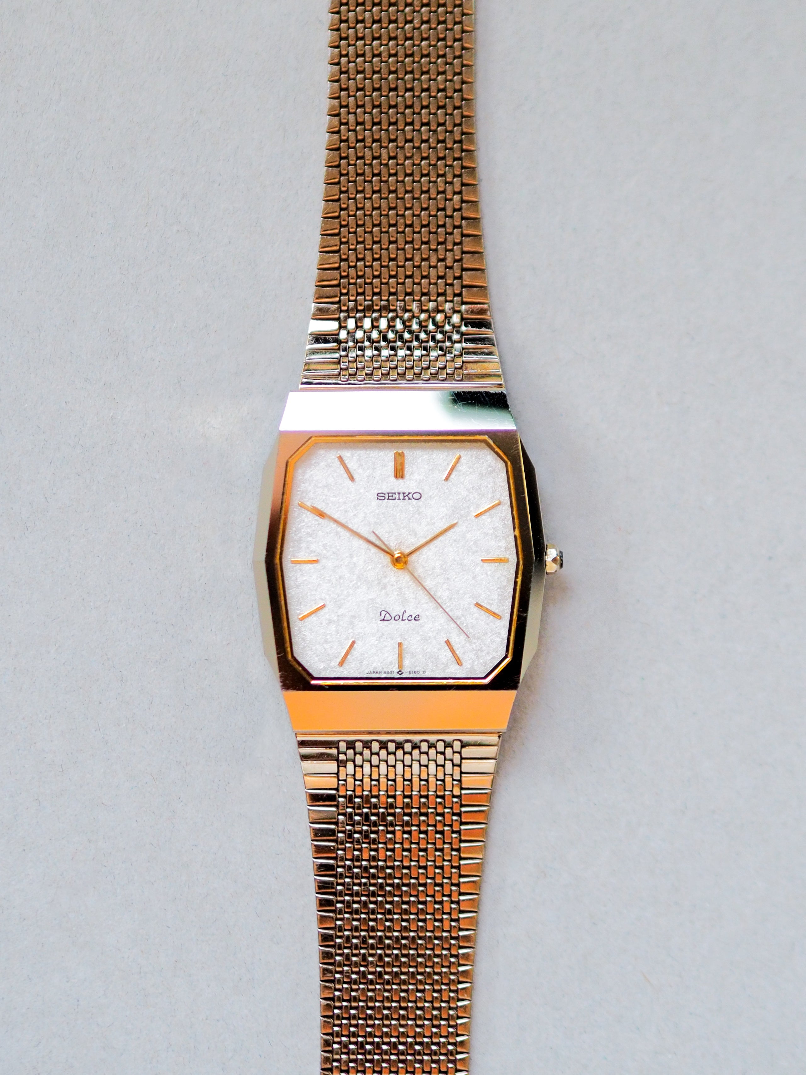 Seiko Dolce 9531-5150 Tungsten Carbide White Textured Dial