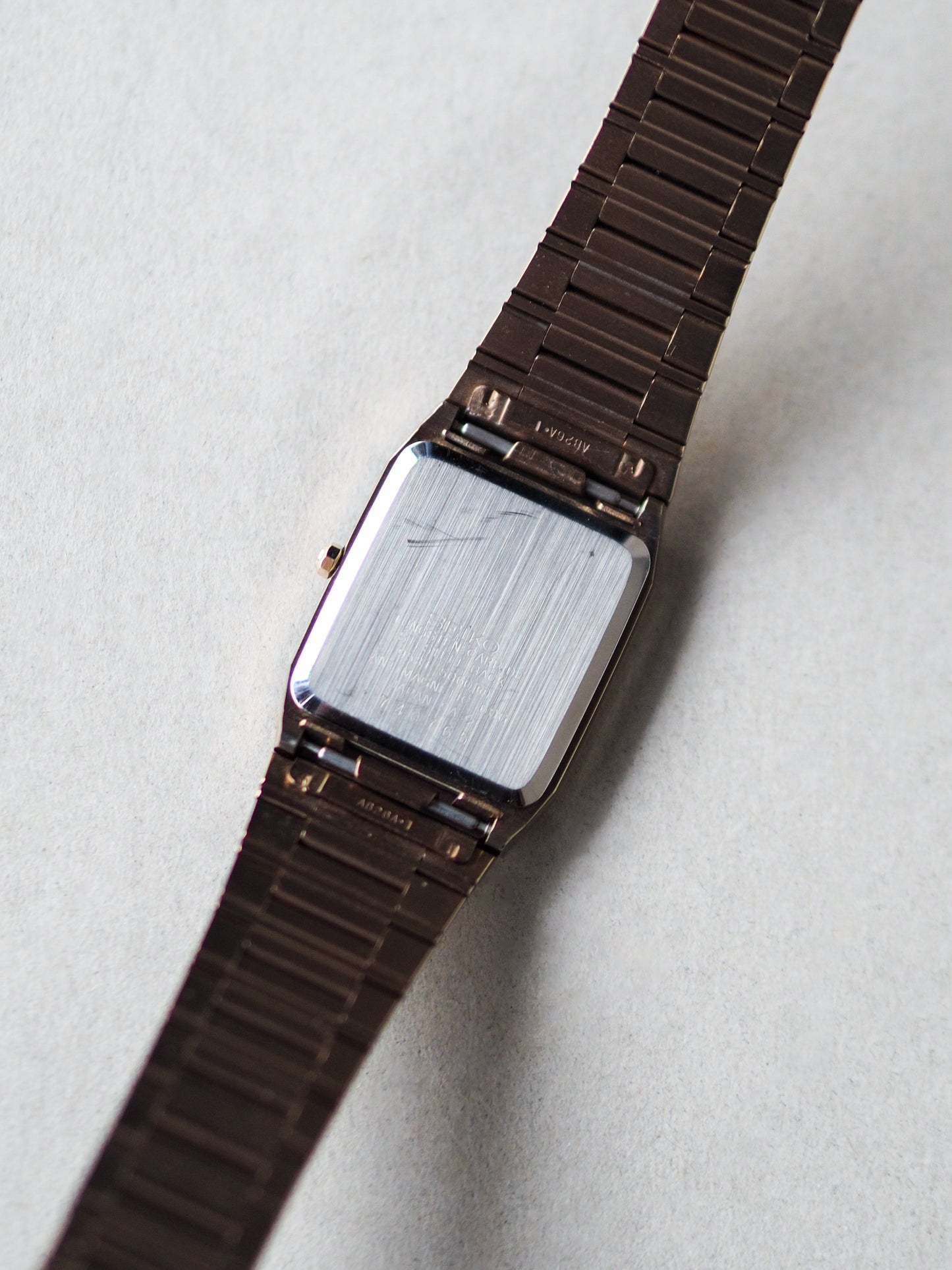 Seiko Dolce 9531-5060 Tank Tungsten Carbide Brown Sand Textured Dial