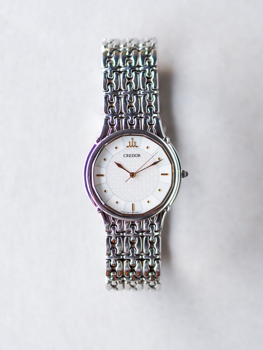 Credor 9571-5050 Quartz Piepan White Textured Dial