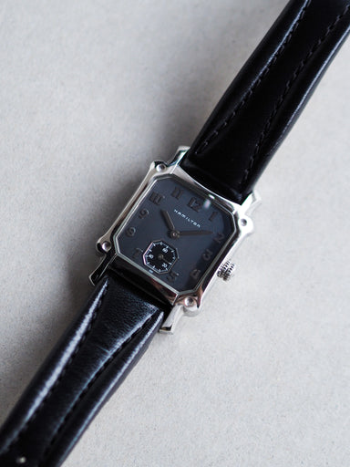 Hamilton Lloyd 6341 Quartz Square Sub Second Black Pinstripe Dial