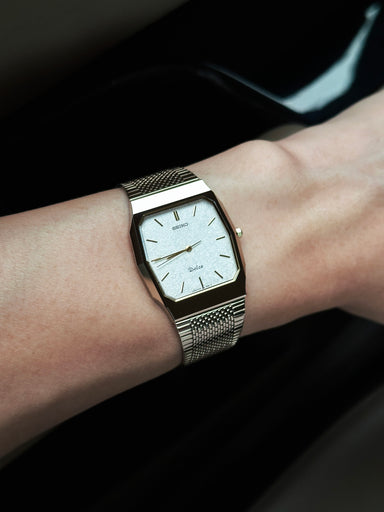 Seiko Dolce 9531-5150 Tungsten Carbide White Textured Dial