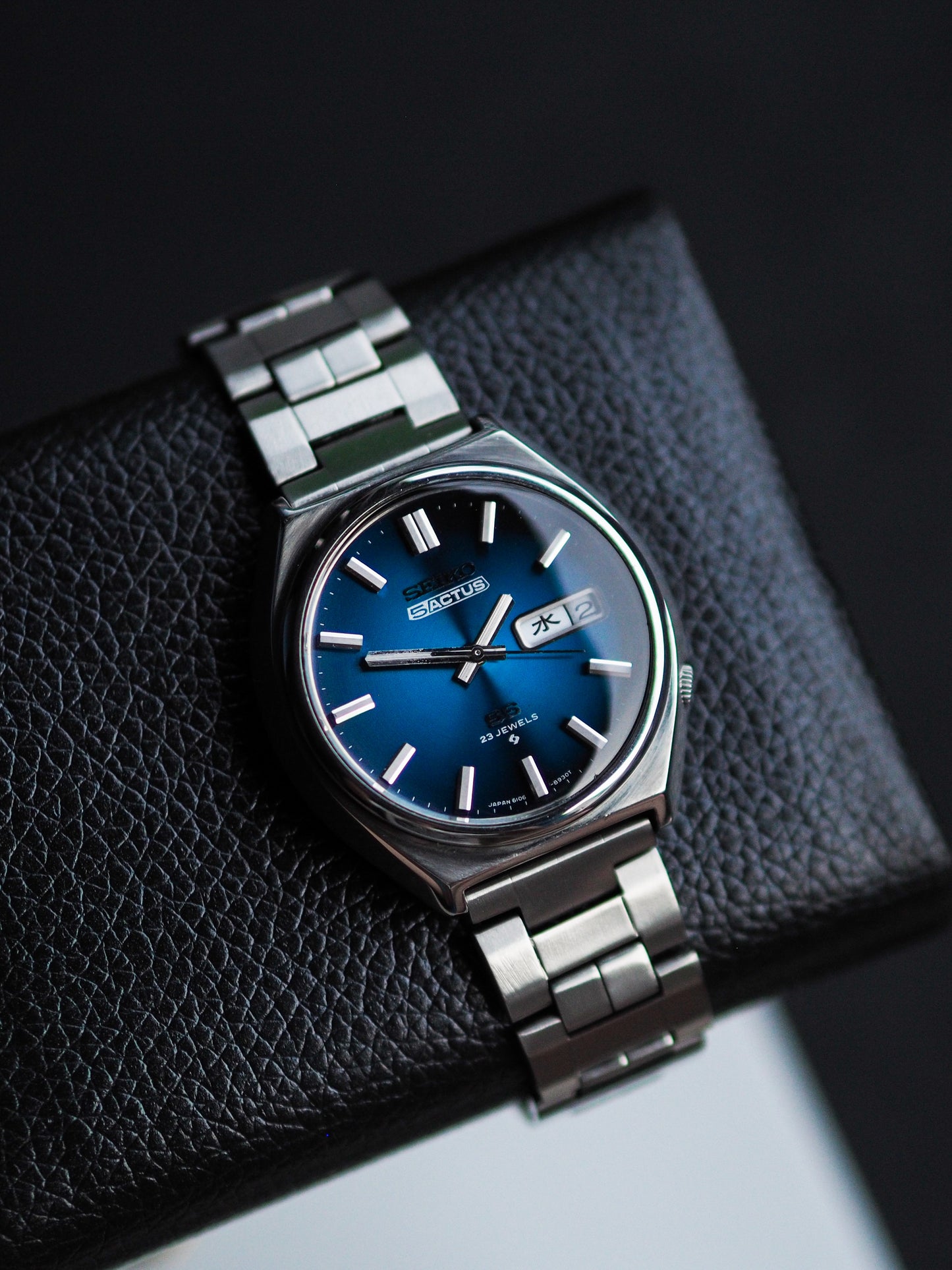 Seiko 5 Actus SS 6106-8690 JDM Dark Blue Sunburst Dial