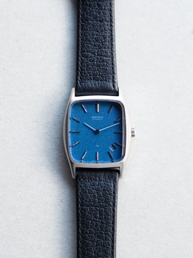Seiko Chariot Automatic 2418-301A Tank Blue Sand Textured Dial