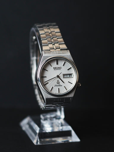 Seiko Quartz 8229-7040 Silverwave White Linen Dial
