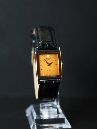 Seiko Dolce 7321-5730 Tank Tungsten Carbide Two Tone Case champagne Di