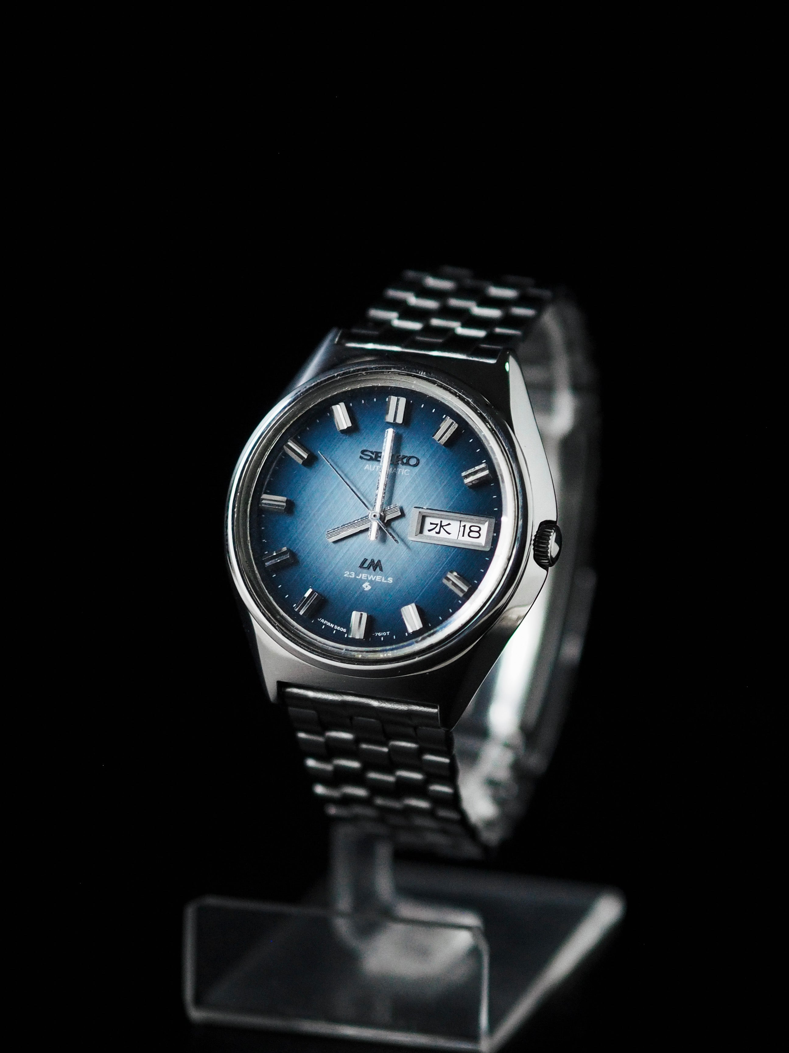 Seiko LM 5606 7260 Lord Matic Blue Radiant Linen Dial