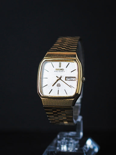 Seiko King Quartz Twin Quartz 9223-5000 SGP White Snowflake Textured D