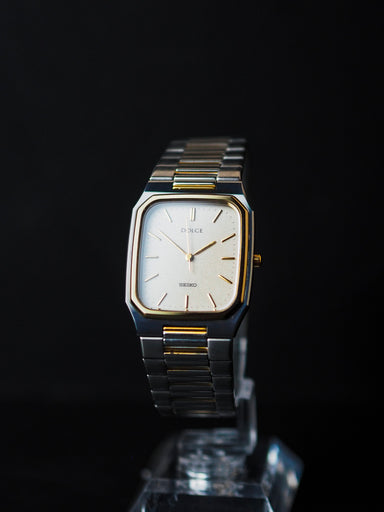 Seiko Dolce 8N41-5140 Tank Tungsten Carbide Creamy Sand Textured Dial