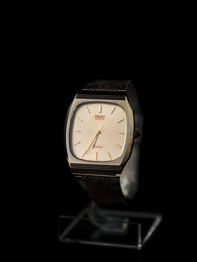 Seiko Dolce 5931-5450 Tonneau NSAG Champagne Honeycomb Textured Dial