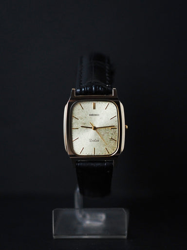 Seiko Dolce 8N41-5070 Tank Tungsten Carbide Gold Brushed Dial