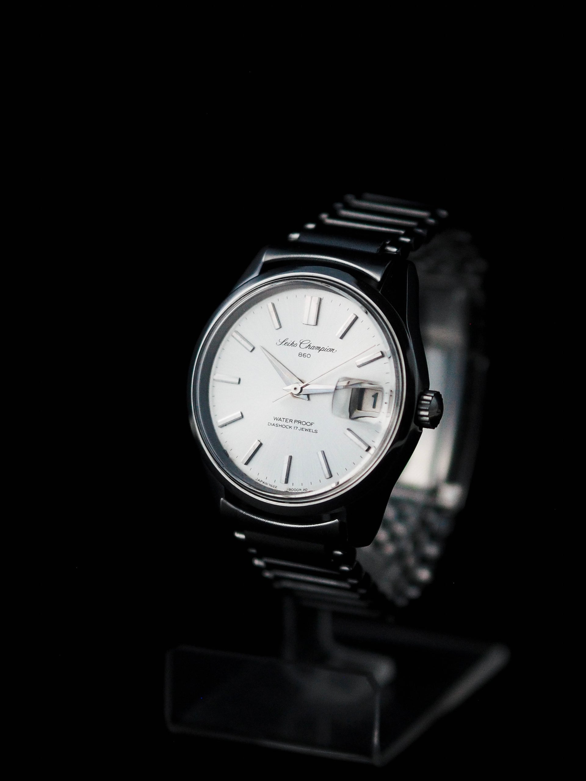 Seiko Champion 860 7622-9000 Date Silver Sunburst Dial 