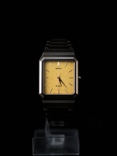 Seiko Dolce 7741-5120 Tank Tungsten Carbide Gold Flake Dial