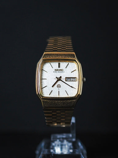 Seiko King Quartz Twin Quartz 9223-5000 SGP White Snowflake Textured D