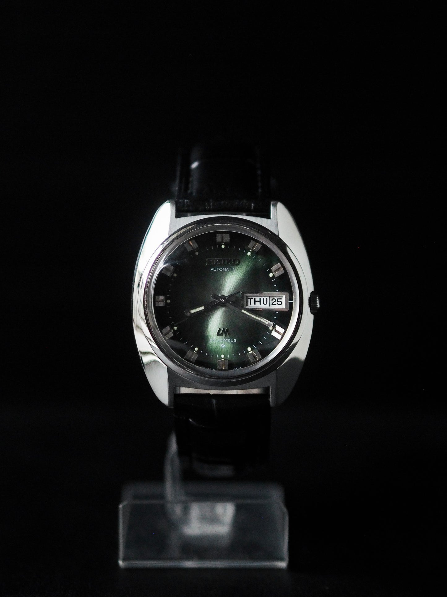 Seiko LM 5606-7231 Lord Matic Faceted Crystal Green Sunburst Dial