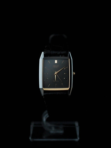 Seiko Dolce 7321-5710 Tank Tungsten Carbide Dark Gray Black Dial