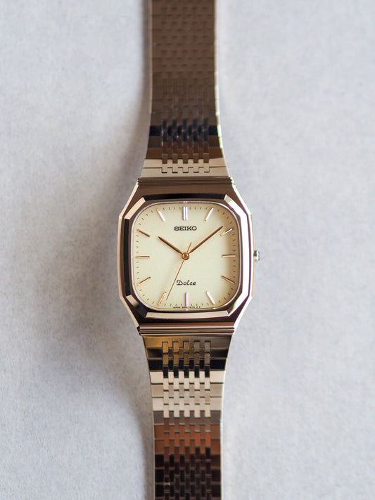 Seiko Dolce 8N41-5120 Tungsten Carbide Octagon Case Champagne Dial