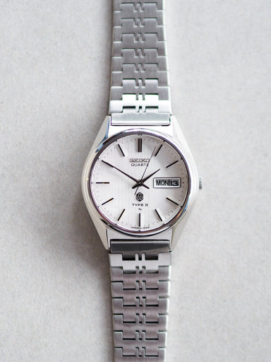 Seiko Quartz 4623-8020 Type II White Pinstripe Dial
